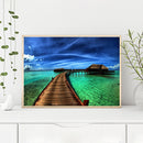 Canvas Paint By Numbers Sea Cabin Oil Hand Painted Drawing Kit Home Decor