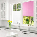 Self-Adhesive Pleated Blinds Half Blackout Window Curtains Pink (60x150cm) Newly
