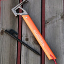 Outdoor Camping Tent Peg Hammer Fishing Hiking Stakes Nail Puller (Orange) Newly