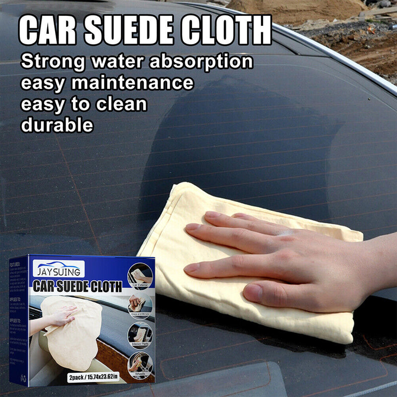 Jaysuing 2pcs Car Cleaning Suede Cloth Quick Dry Soft Glasses Windows Wash Towel