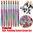 UV Gel Flower Drawing Pen Acrylic Nail Art Brush Nail Painting Brush Set