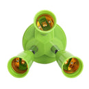 3 in 1 E27 to E27 Lamp Base Socket Splitter LED Light Bulb Holder (Green) Newly
