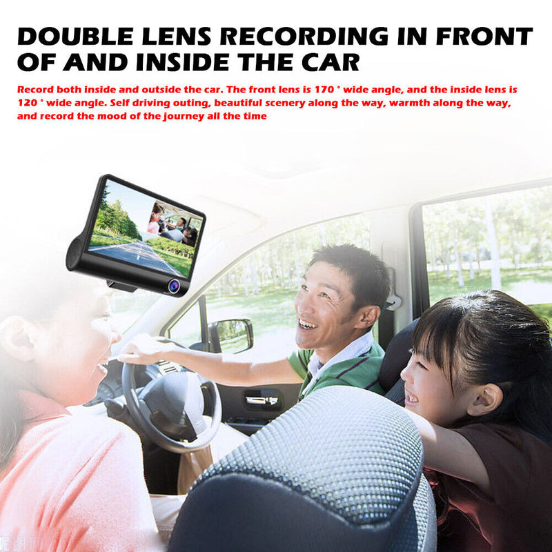 Dual Lens Dash Cam 4 Inch Display Dashboard Camera with Rear View Camera Newly