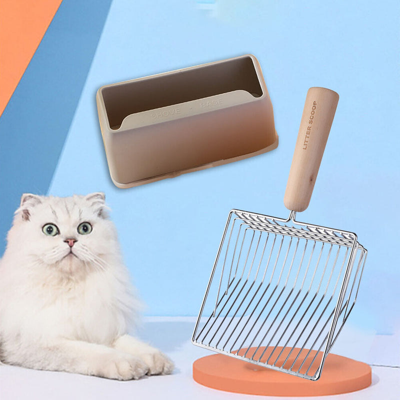 Cat Litter Shovel Base Pet Toilet Cleaning Poop Scooper Tool (Grey Base) Newly