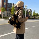 Fashion Shoulder Tote Female Portable Plush Big Capacity School Satchels Handbag