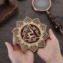 Slice Wood Base Meditation Energy Flower Of Life Energy Mat Wooden Wall Sign