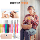 14pcs Aluminum Crochet Set Soft Handles Knitting Needles Kit Weaving Tools Newly