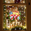 Christmas Cartoon Bird Snowflake Window Glass Stickers Home Mirror Stickers~