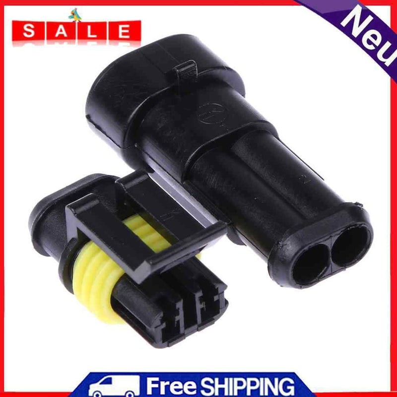 5 Sets Flame Use Temperatures 2P Waterproof Automotive Wire Connector Ste