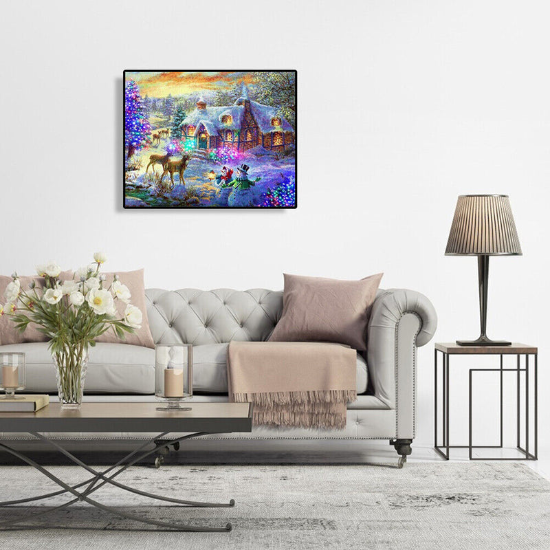 Snowman 5D Full Square Drill Diamond Painting DIY Christmas Decor Kids Gift