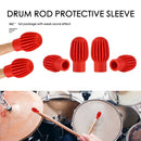 4pcs Silicone Drum Stick Practice Tip Head Drumstick Mute Damper (Red) Newly