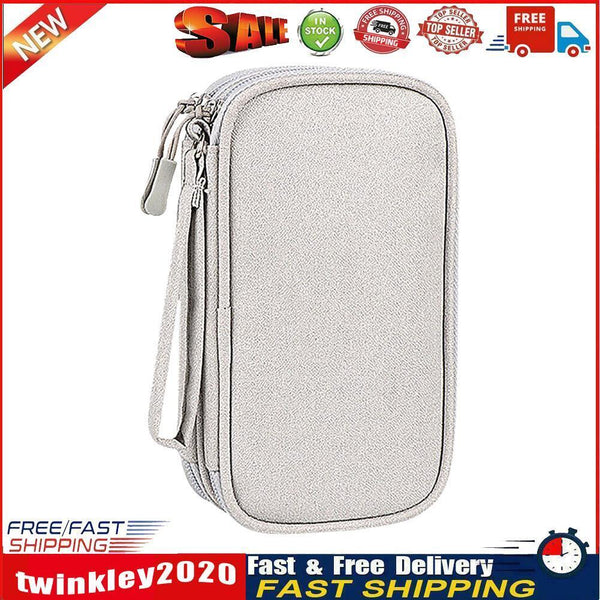Digital Storage Bag Organizer Portable Data Cable Earphones Holder (Grey) Newly