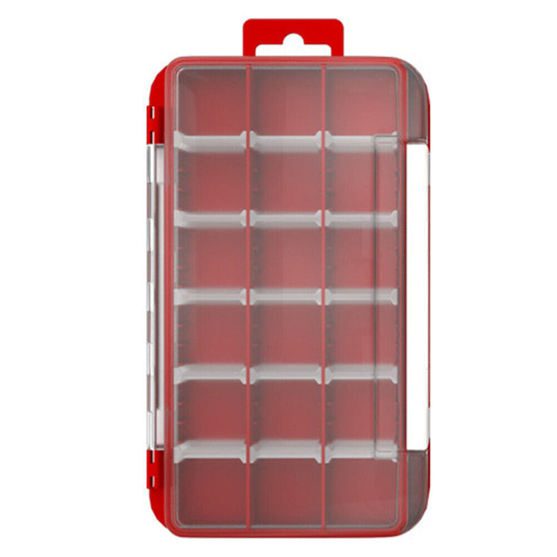 2 Layer Fishing Hook Lures Bait Box Waterproof Fishing Tackle Case (Red) Newly