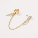 Non Piercing Ear Cuff Wing Earrings Tragus Earrings with Long Chain Tassel