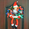 Merry Christmas Santa Claus Front Door Wreath Wall Hanging Pendant Garland