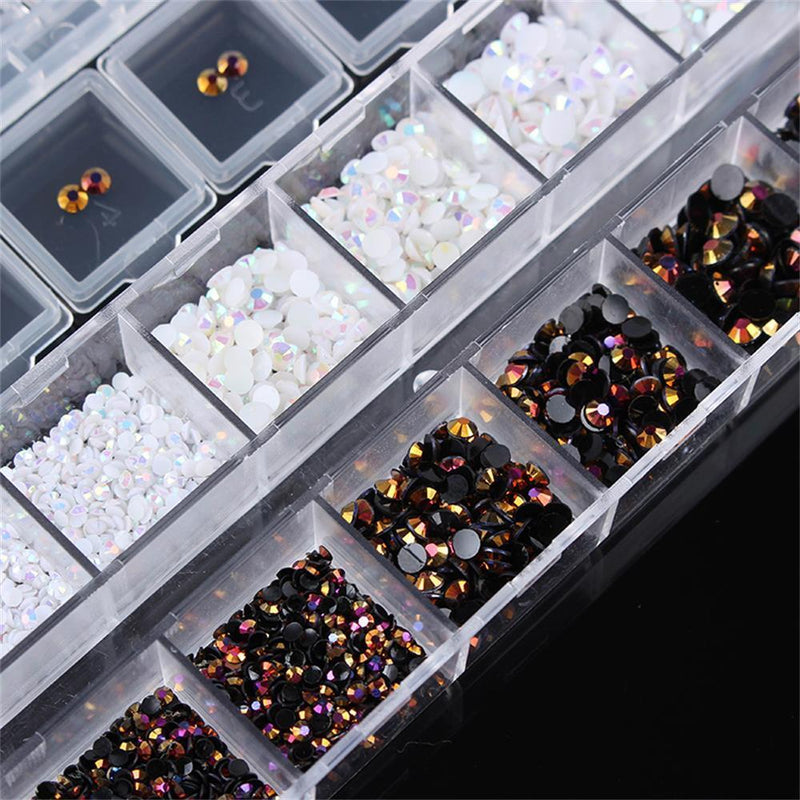 White Mixed Tips DIY Art Nail Rhinestones with Dotting Pen Manicure Decoration
