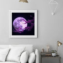 Purple Moon Oil Paint By Numbers Kit DIY Acrylic Painting on Canvas Frameless