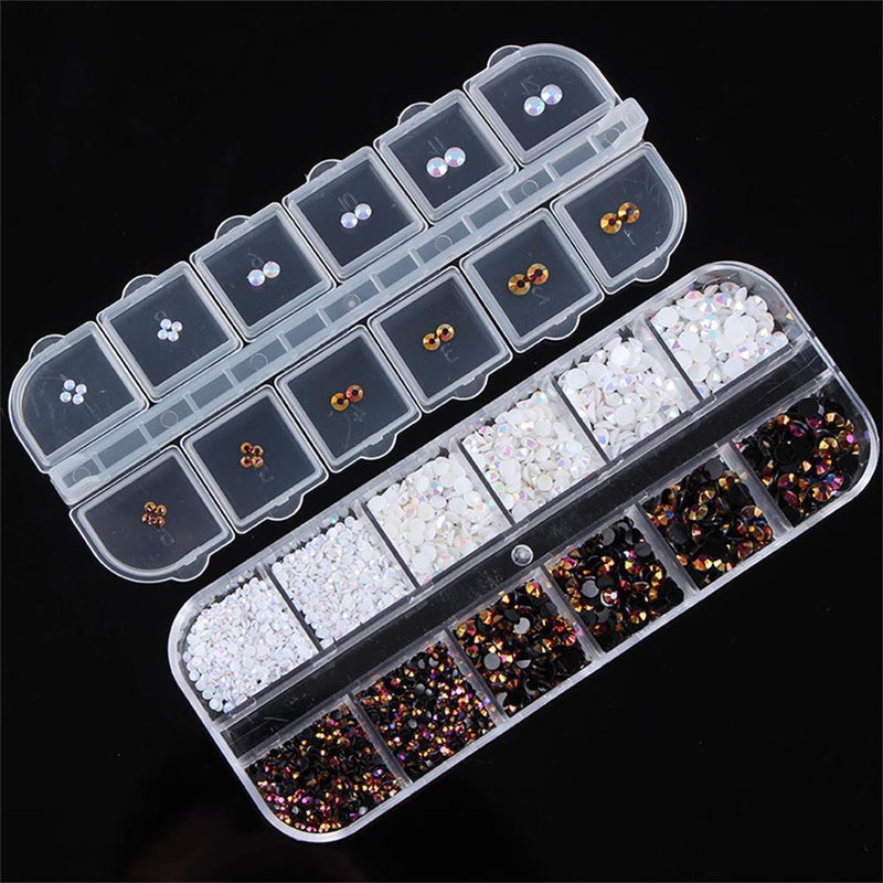White Mixed Tips Nail Rhinestones with Dotting Pen Manicure Decoration DIY Art