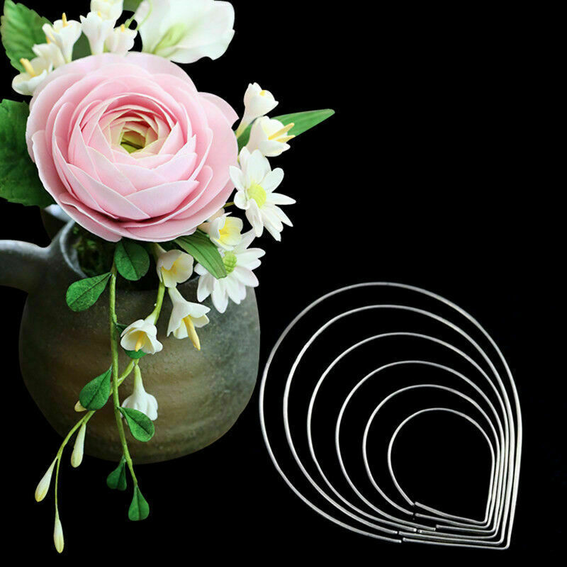 6pcs/set Cake Rose Petal Mold Decorating Fondant Sugarcraft F6X2 Cutters A8W0