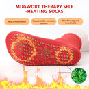 Heating Socks Mugwort Wormwood Clearing Damp Foot Warm Massage (Red)