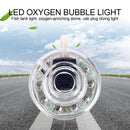 Fish Tank Oxygen Bubble Lamp LED USB Aquarium Submersible Gas Stone Chrome Light