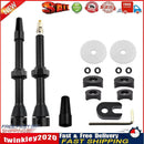 2pcs Bicycle Tubeless Valve Set CNC Machined Anodized Tool (60mm Black) Newly