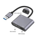 USB to HDMI-Compatible VGA 3.5mm Audio Adapter 3 in 1 Converter for Computer TV