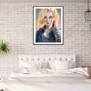 5D DIY Full Round Drill Diamond Painting Blond Girl Home Art Crafts Mosaic