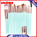15pcs Pro Makeup Brush Face Powder Foundation Eyeshadow Eyeliner Lip Brush