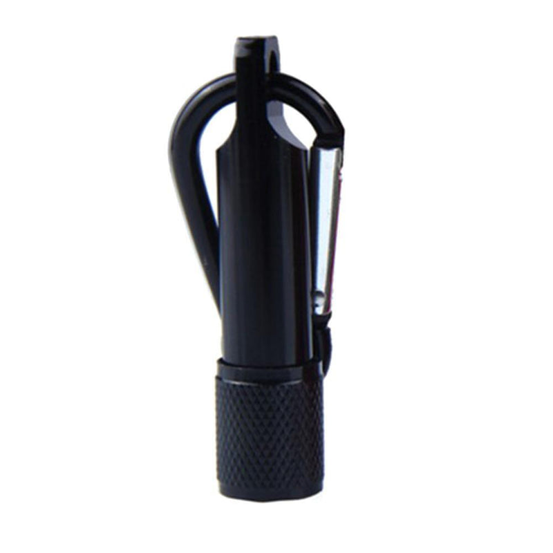 Mini Portable LED Keychain Flashlight w/ Buckle Super Bright Lamp (Black)
