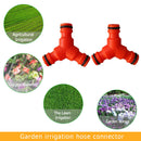 2pcs Y Type Tape Connector Quick Adapter Garden Hose Irrigation (Orange)