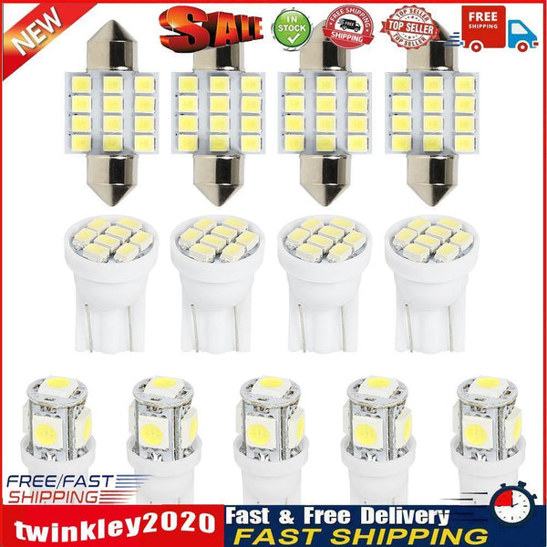 13pcs/set 31mm C5W Doom Light T10 W5W Map License Plate Lamp Car LED Bulbs Newly