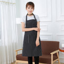 Waterproof Oilproof Stripe Bib Apron with 2 Pockets Chef Cook Tool