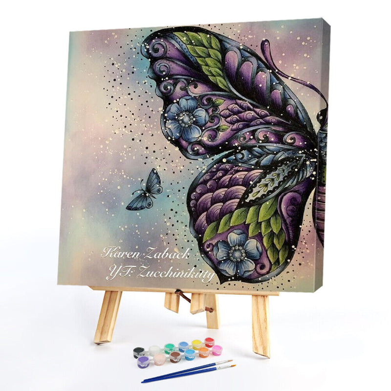 Half Butterfly Oil Paint By Numbers Kits DIY Handpainted Animal Wall Art