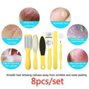 8pcs Remover Pedicure Rasp Foot File Scraper Brush Care Nail Set B9V7 Kit A9Y4
