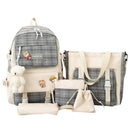 5pcs/set Aesthetic Backpacks Casual Shoulder Tote Bag Portable for Travel Office
