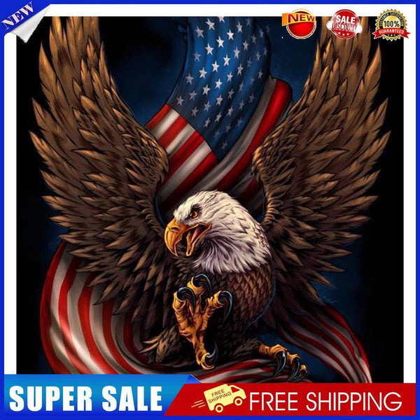 Eagle Flag Frameless DIY Oil Paint by Numbers Hand Painted Artistic Craft