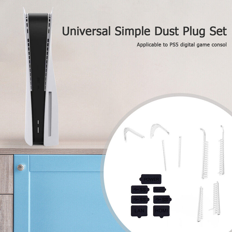 Dust Plug Cover Stopper Dustproof Case Kits for PS5 Gaming Console Protector