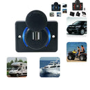 Dual USB 12V 3.1A Car Charger Adapter 2Port Power Sockets Charging Panel K7A6