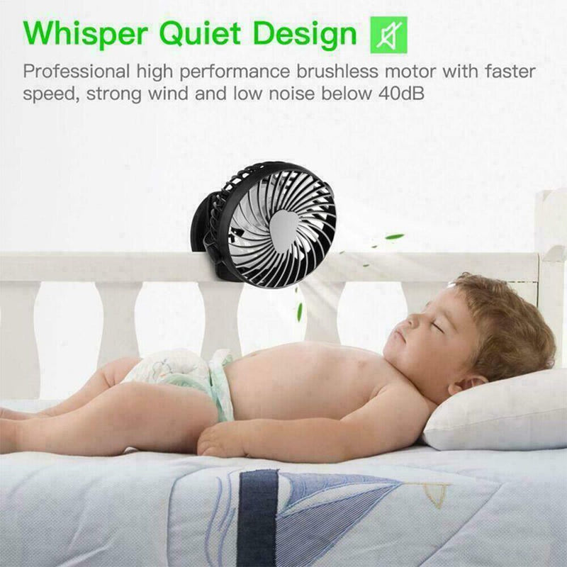 Desk Ultra-quiet Air Cooling USB Rechargeable Cooling Fan Clip Fan 3 Speeds