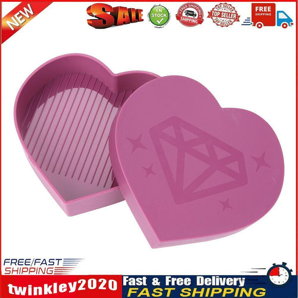 Diamond Painting Tray Heart-shaped Rhinestone Drill Plate (Light Purple) Newly