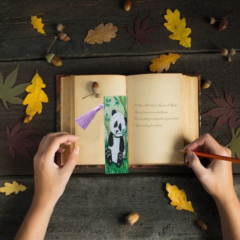 Special Shaped 5D DIY Cartoon Diamond Painting Bookmark (Panda - AA254) Newly