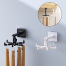 360 Rotatable Kitchen Hooks Organizer Wardrobe Home Hanger Racks (Black) Newly