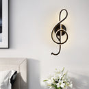 LED Musical Note Wall Lamp Bedside Spiral Night Light (Warm Light)(Black) Newly