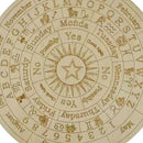 Wooden Divination Pendulum Board w/ Stars Moon Carved Coaster (Pink 15cm)