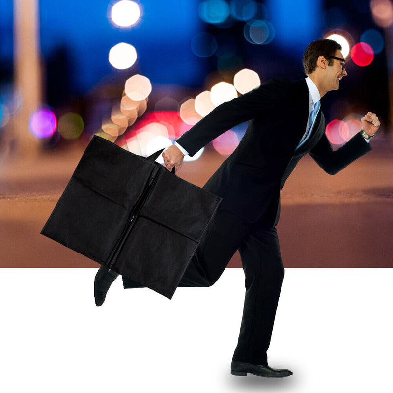 1pc Blck Dustproof Hanger Coat Clothes Garment Suit Cover Storage Bags