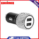 Car 2 in 1 Dual Port Fast USB Charging Car Charger Safety Hammer Diamond Style