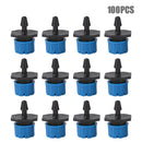100pcs Adjustable Water Dropper Irrigation Hose Drip Head Kit (Blue)