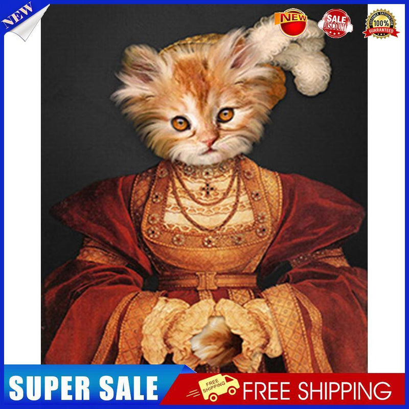Dame Cat Oil Paint By Numbers Kit DIY Acrylic Painting on Canvas Frameless