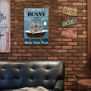 Bathtub Bunnies Retro Metal Plate Tin Sign Plaque Poster for Bar Club Cafe